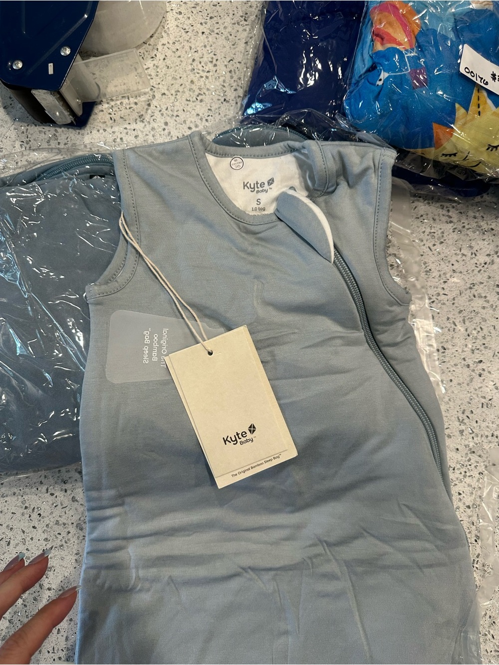 Kyte BABY Light Blue Sleeveless Zip Romper